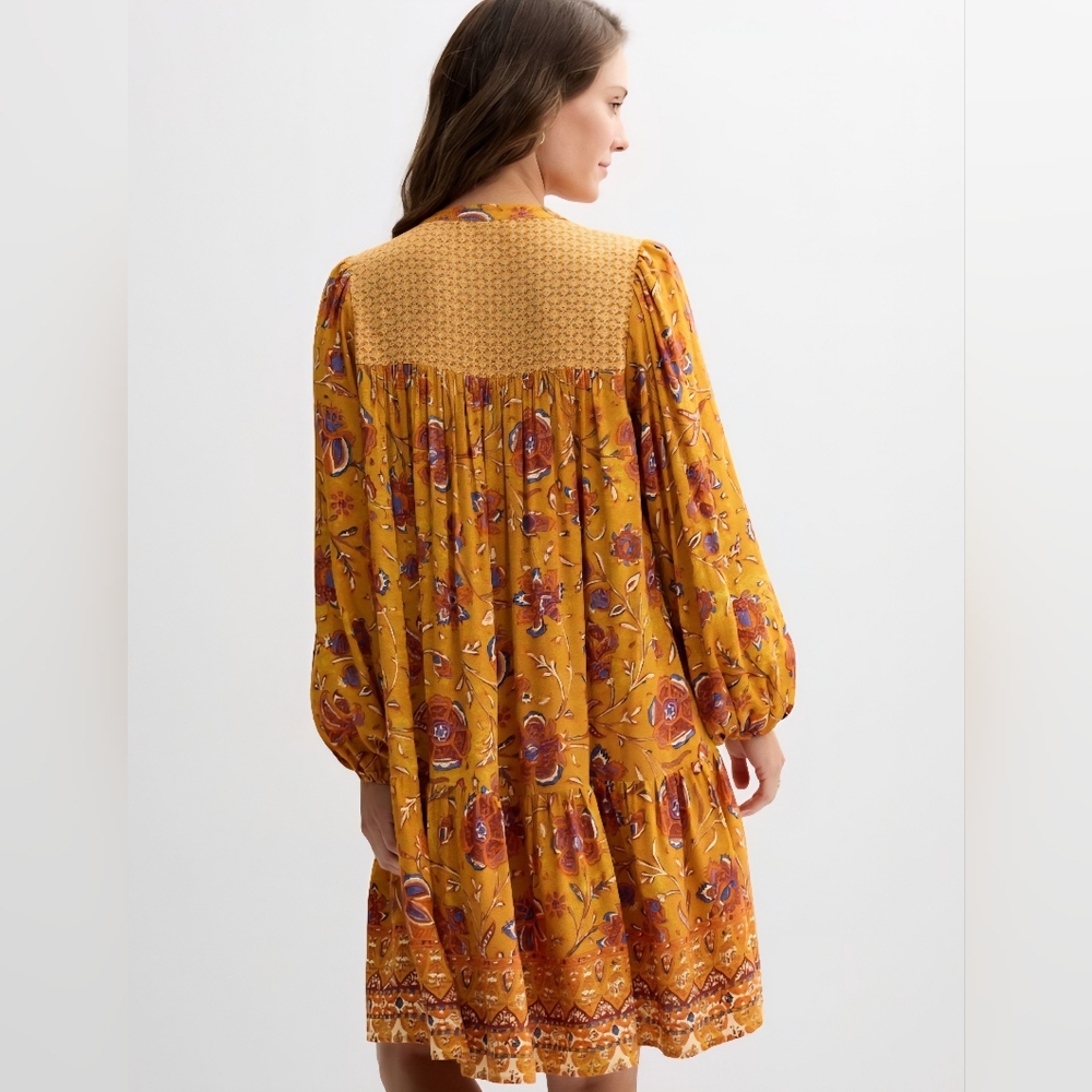NWT Farmers Market Kohl's Dress Size XL Mixed Print Boho Floral Blouson Flowy - Picture 7 of 15